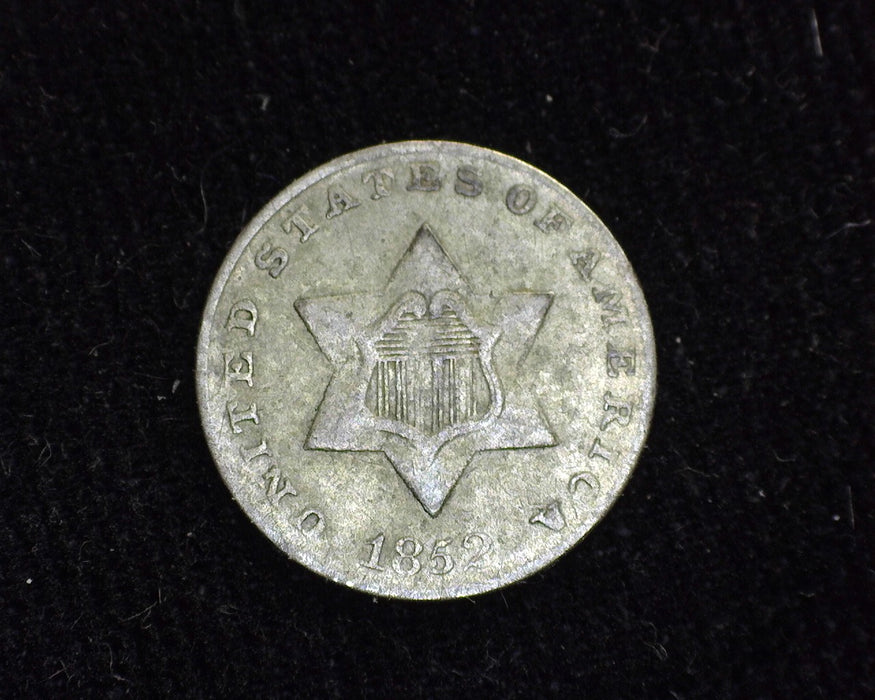 1852 Three Cent Silver F - US Coin