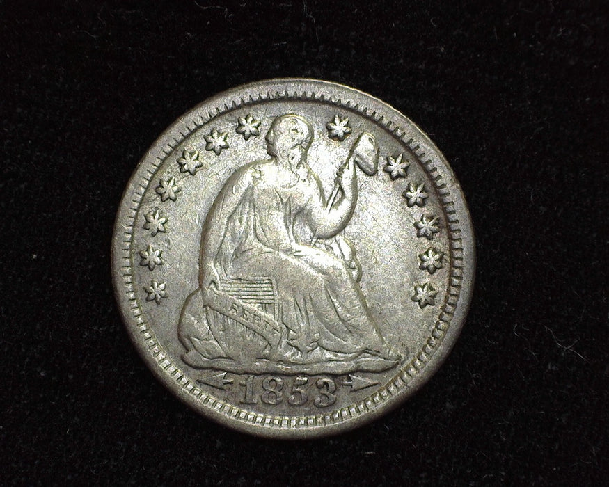 1853 Arrows Liberty Seated Half Dime F - US Coin