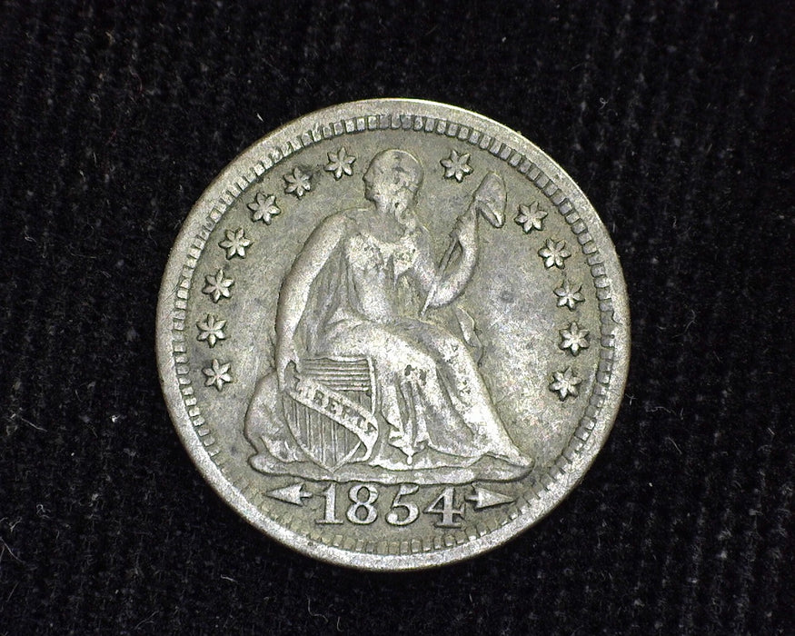 1854 Arrows Liberty Seated Half Dime VF - US Coin