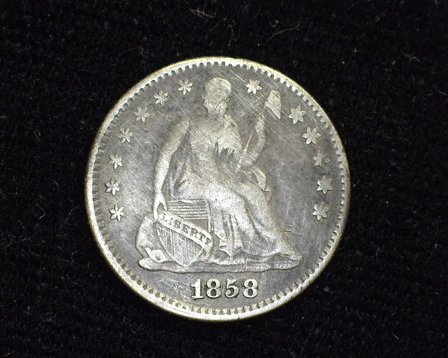 1858 Liberty Seated Half Dime F - US Coin