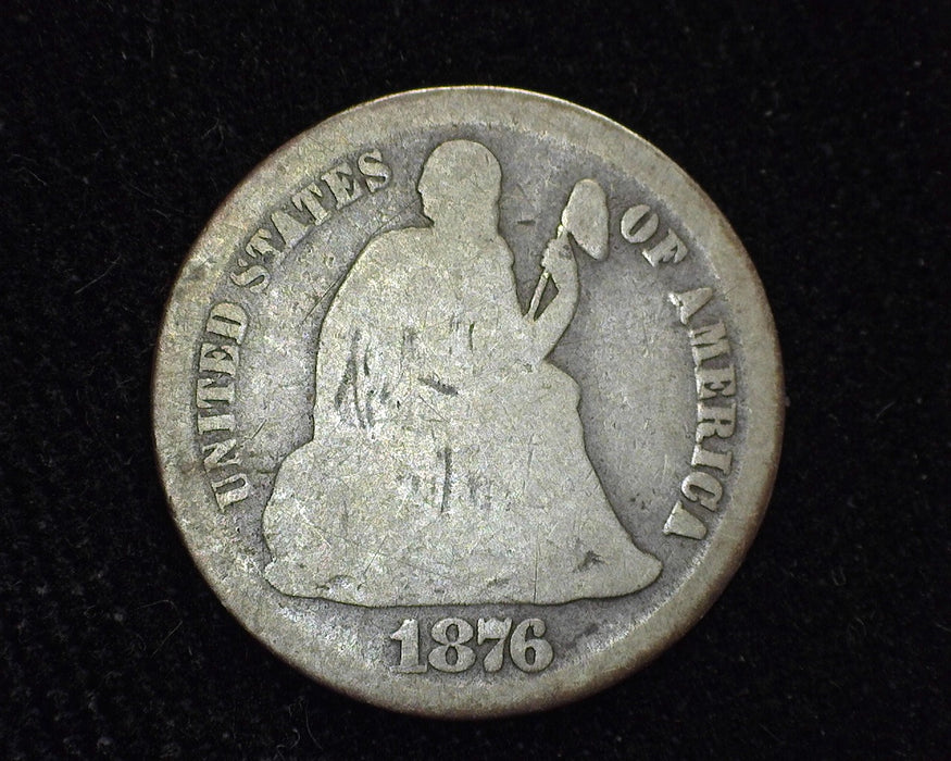 1876 CC Liberty Seated Dime G - US Coin