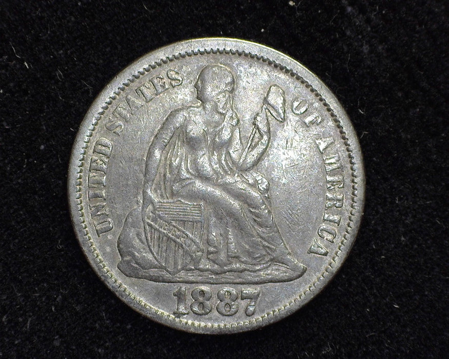 1887 Liberty Seated Dime VF - US Coin