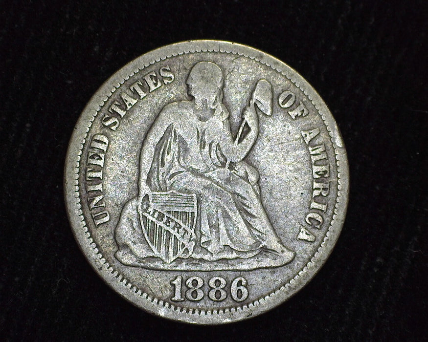 1886 Liberty Seated Dime F - US Coin