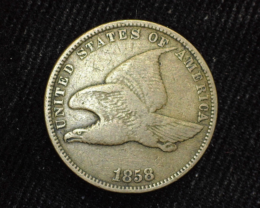 1858 Small Letters Flying Eagle Penny/Cent F - US Coin