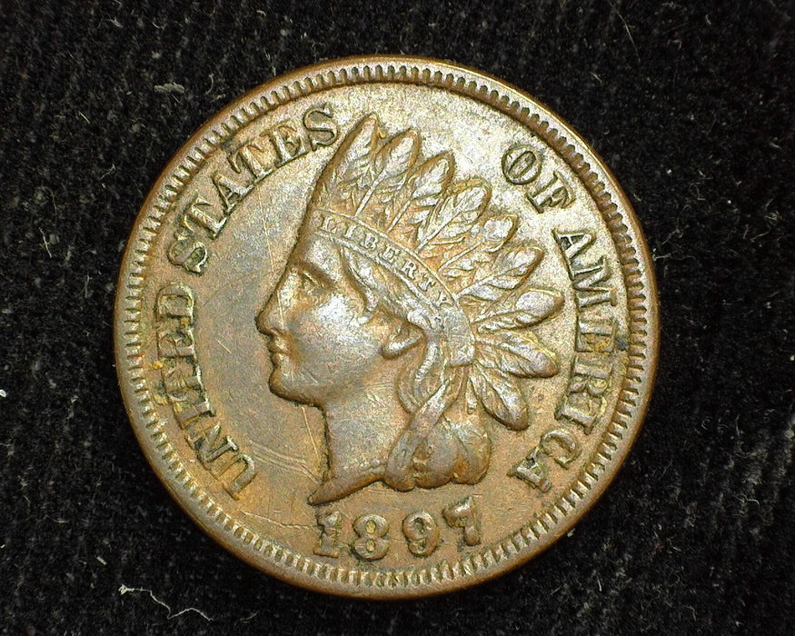 1897 Indian Head Penny/Cent XF - US Coin