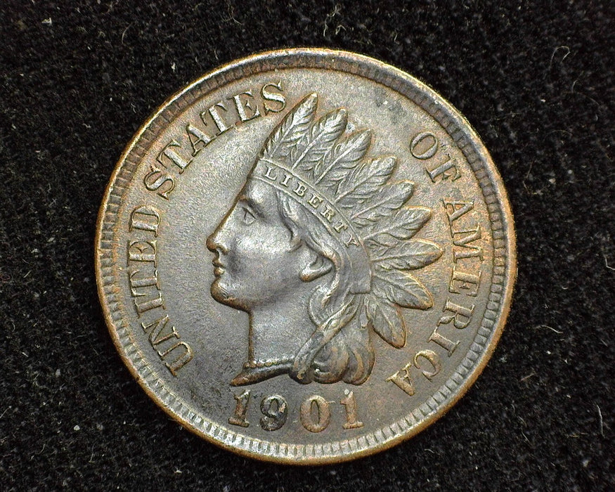 1901 Indian Head Penny/Cent AU - US Coin