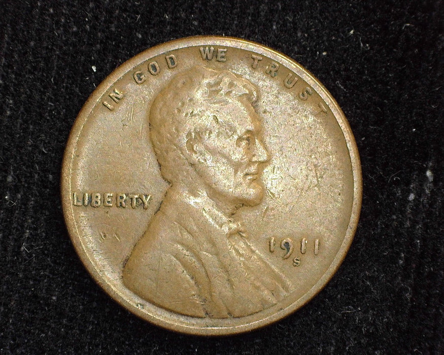 1911 S Lincoln Wheat Cent F - US Coin