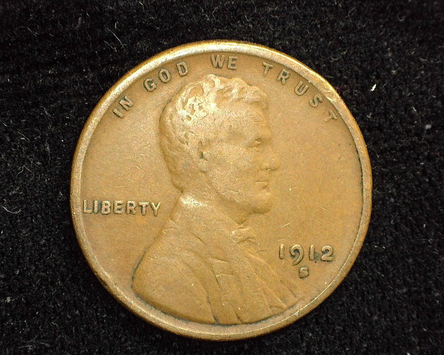 1912 S Lincoln Wheat Cent F - US Coin