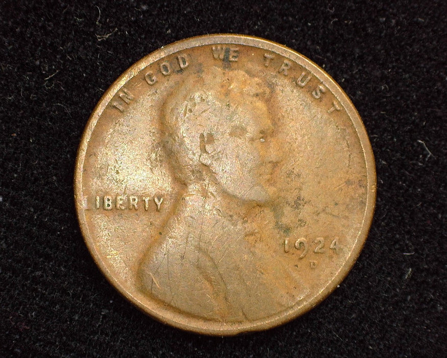 1924 D Lincoln Wheat Cent VG Slight pitting - US Coin