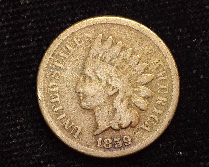 1859 Indian Head Penny/Cent Scratch VG - US Coin