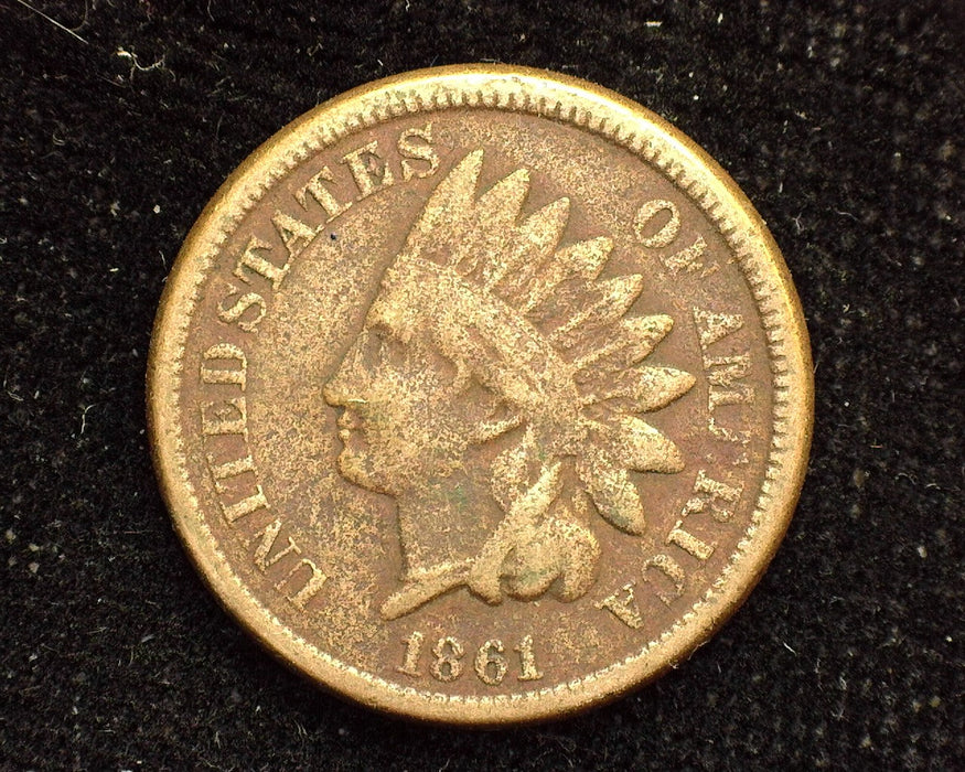 1861 Indian Head Penny/Cent Corrosion VG - US Coin