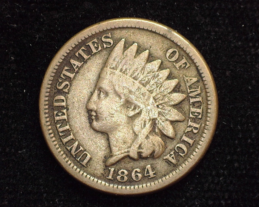 1864 Indian Head Penny/Cent Copper Nickel VG - US Coin