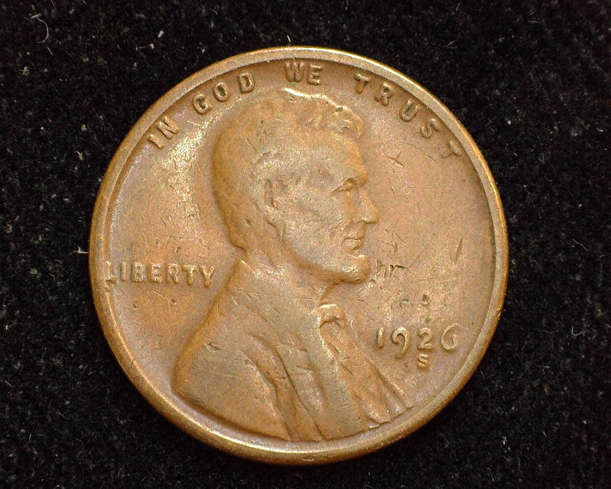 1926 S Lincoln Wheat Cent VG - US Coin