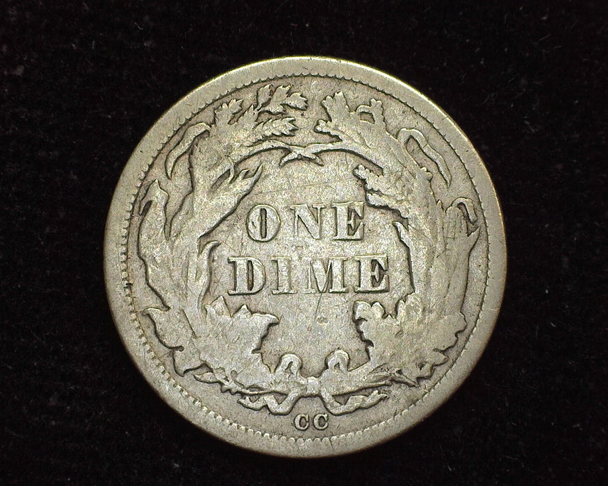 1875 CC Liberty Seated Dime Below Bow VG/F - US Coin