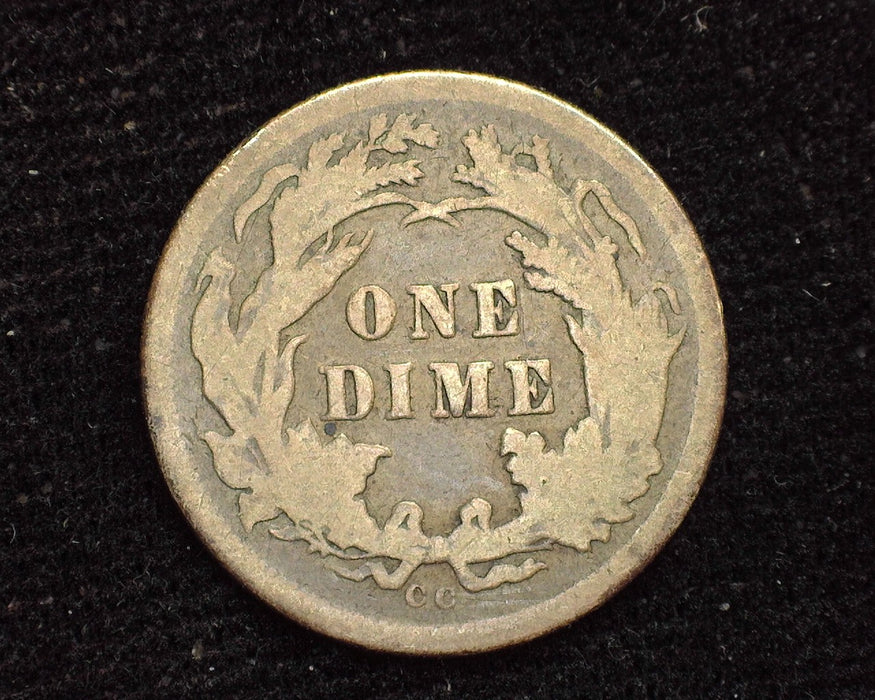 1877 CC Liberty Seated Dime F - US Coin