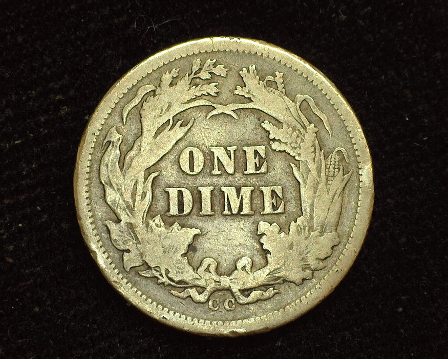 1877 CC Liberty Seated Dime F - US Coin