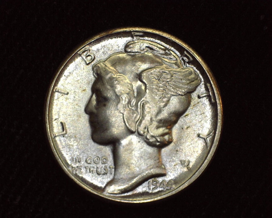 1944 D Mercury Dime F.S.B. BU MS65 - US Coin