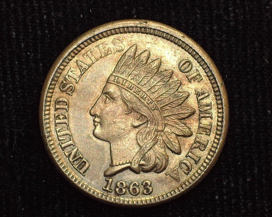 1863 Indian Head Penny/Cent AU - US Coin