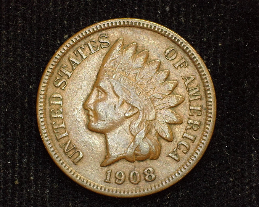 1908 S Indian Head Penny/Cent VF - US Coin