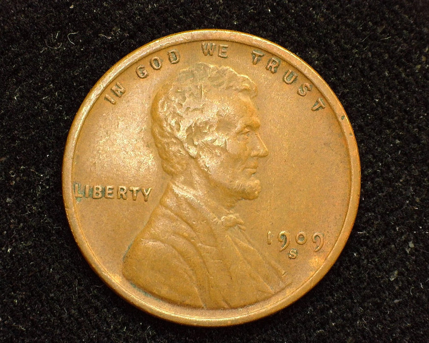 1909 S Lincoln Wheat Cent VF - US Coin