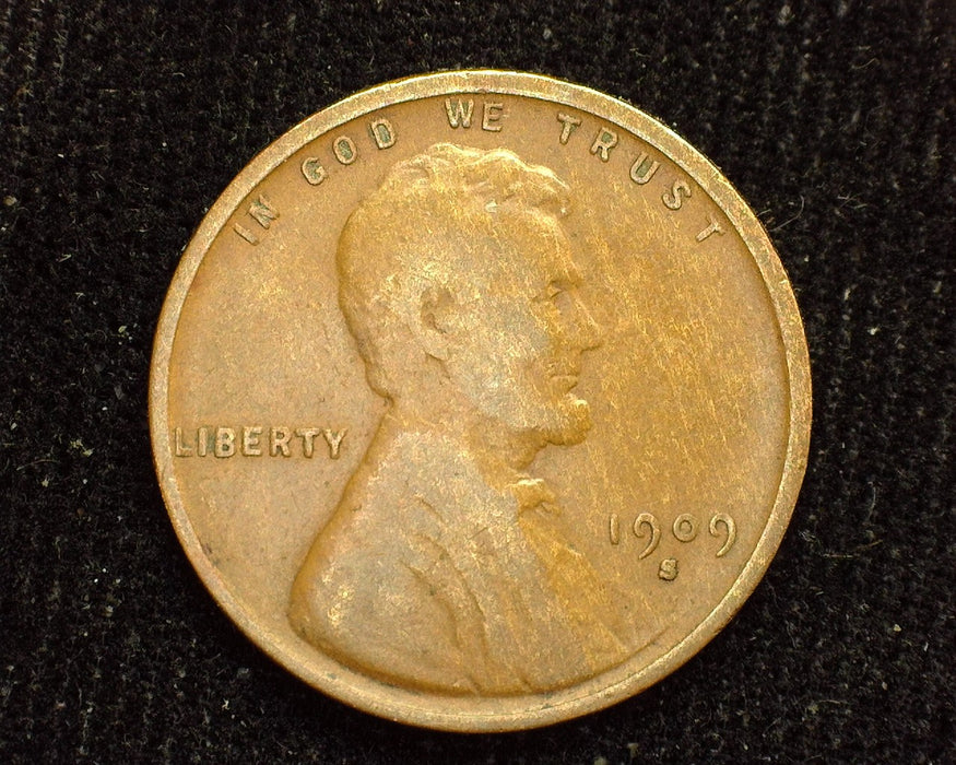 1909 S VDB Lincoln Wheat CentVF - US Coin