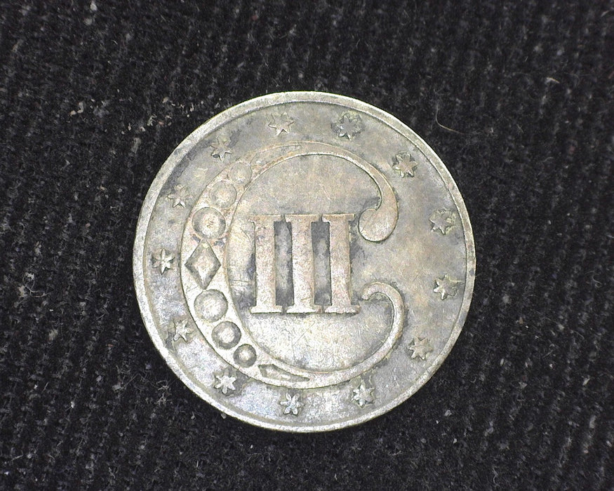 1852 Three Cent Silver VG - US Coin