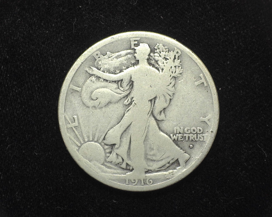 1916 D Liberty Walking Half Dollar VG - US Coin