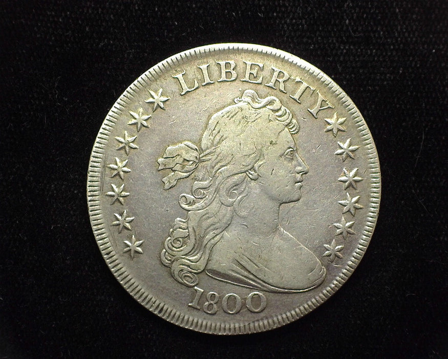 1800 Wide date Low 8 Draped Bust Dollar VF Very slightly lightened color. - US Coin