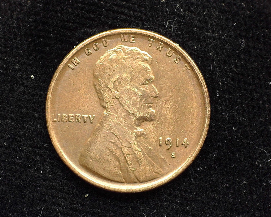 1914 S Lincoln Wheat Penny/Cent F Recolored - US Coin