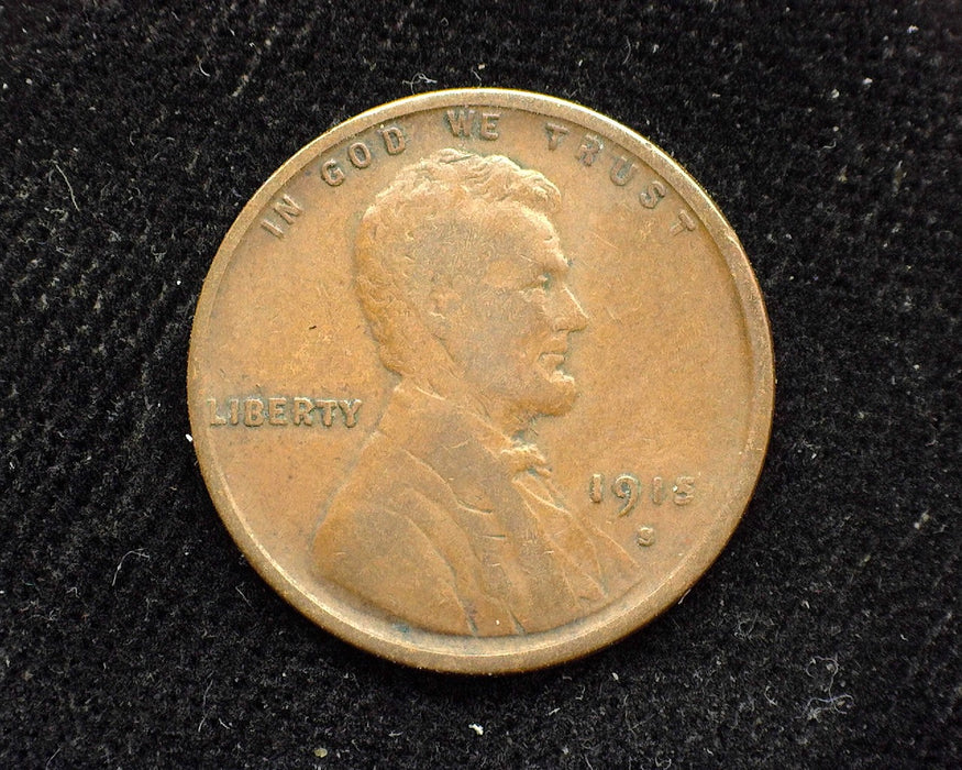 1915 S Lincoln Wheat Penny/Cent F - US Coin