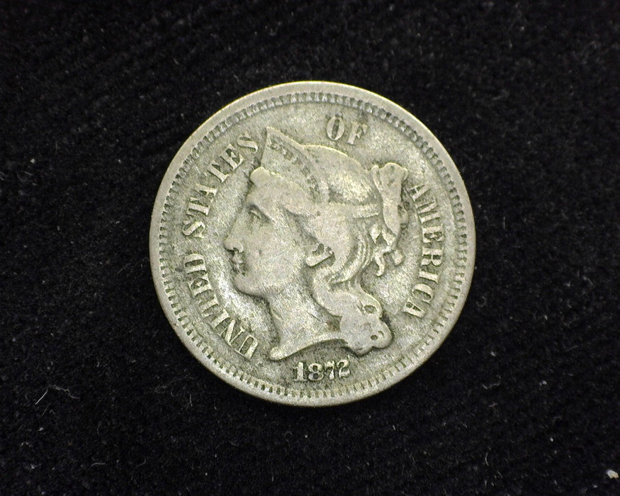 1872 Three Cent Nickel VG - US Coin