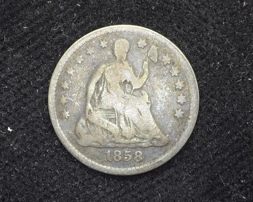 1858 Liberty Seated Half Dime VG - US Coin