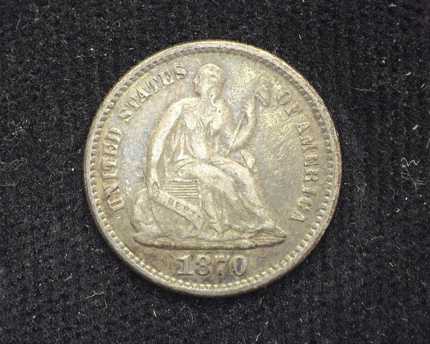 1870 Liberty Seated Half Dime VF - US Coin