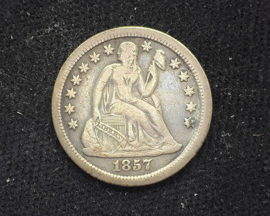 1857 O Liberty Seated Dime F - US Coin