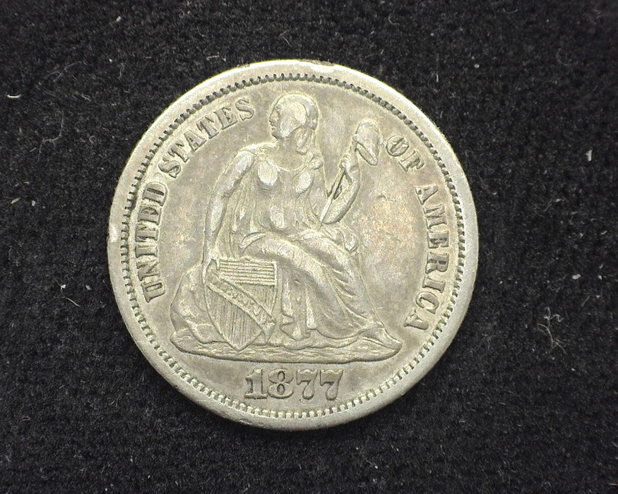 1877 CC Liberty Seated Dime VF - US Coin