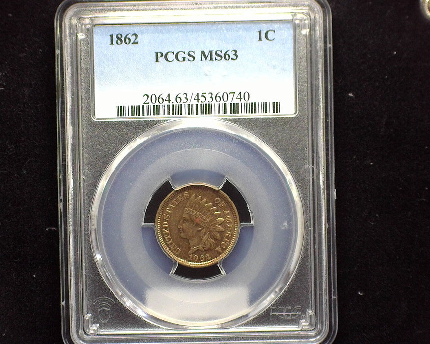 1862 Indian Head Penny/Cent PCGS MS63 - US Coin