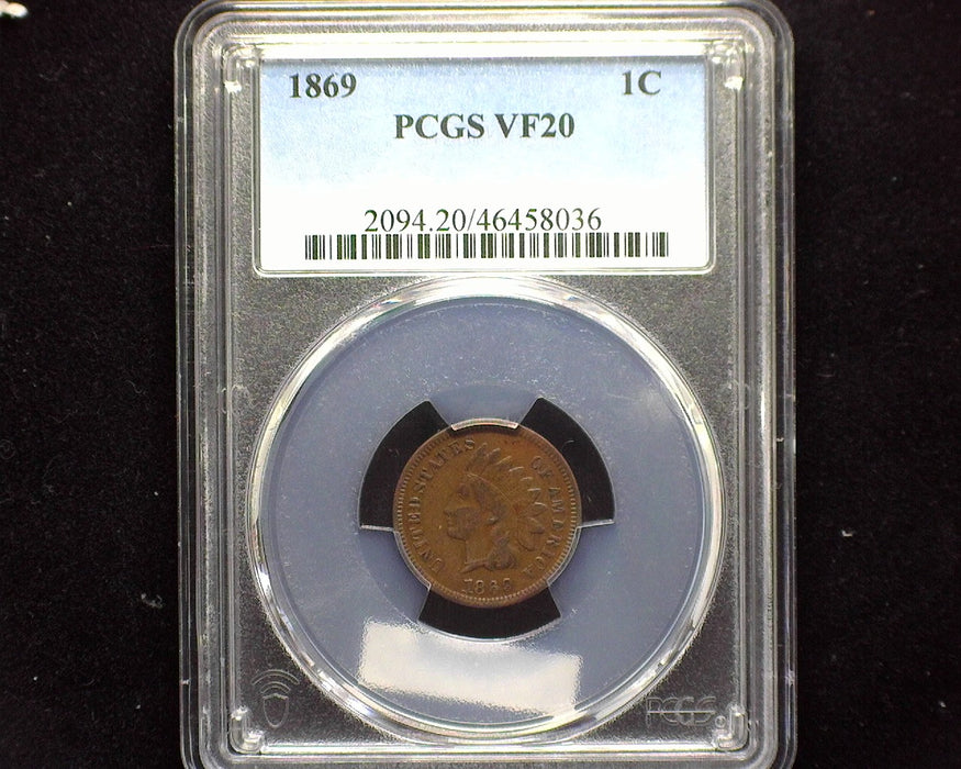 1869 Indian Head Penny/Cent PCGS VF 20 - US Coin