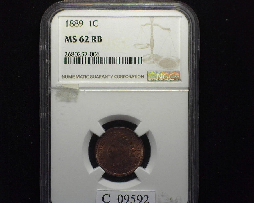 1889 Indian Head Penny/Cent NGC MS62 RB - US Coin