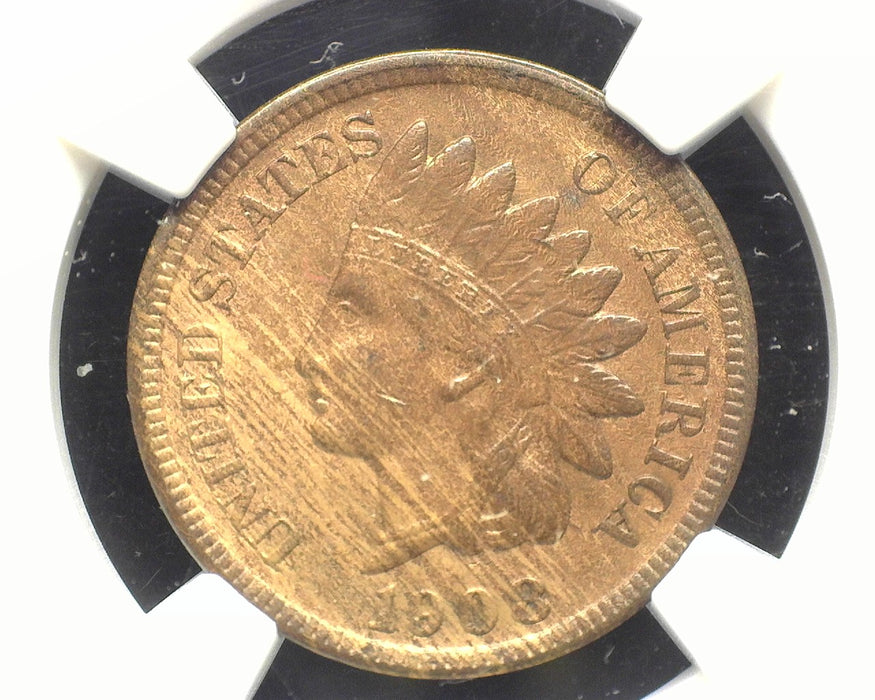 1908 S Indian Head Penny/Cent NGC AU 58 BN - US Coin