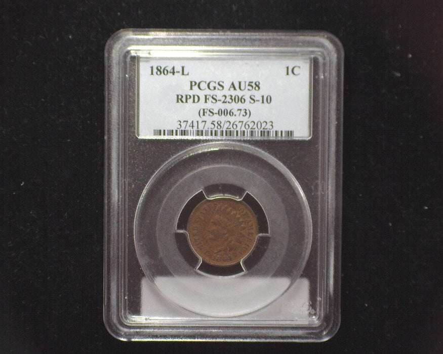 1864 L Indian Head Penny/Cent PCGS AU58 RFD FS-2306 S-10 - US Coin