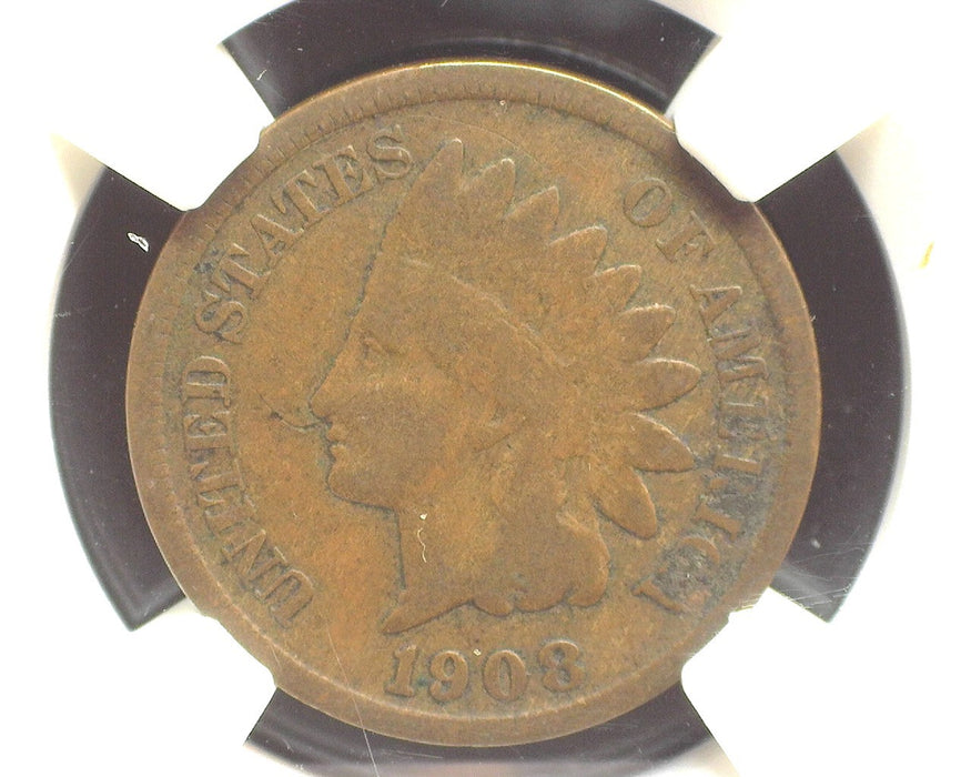 1908 S Indian Head Penny/Cent NGC VG 8 BN- US Coin