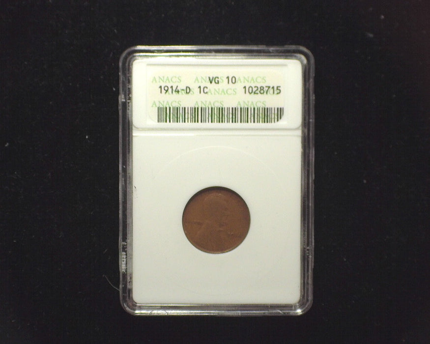 1914 D Lincoln Wheat Penny/Cent ANACS VG10 - US Coin