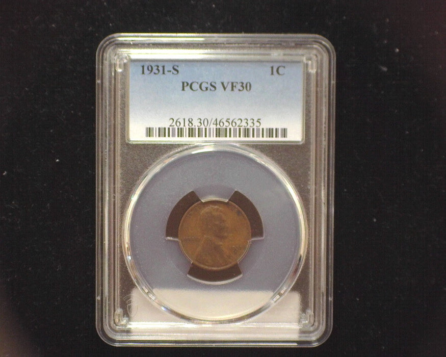 1931 S Lincoln Wheat Penny/Cent PCGS VF 30 - US Coin