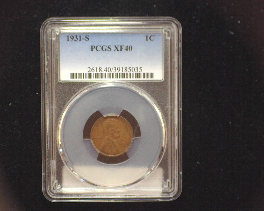 1931 S Lincoln Wheat Penny/Cent PCGS XF 40 - US Coin