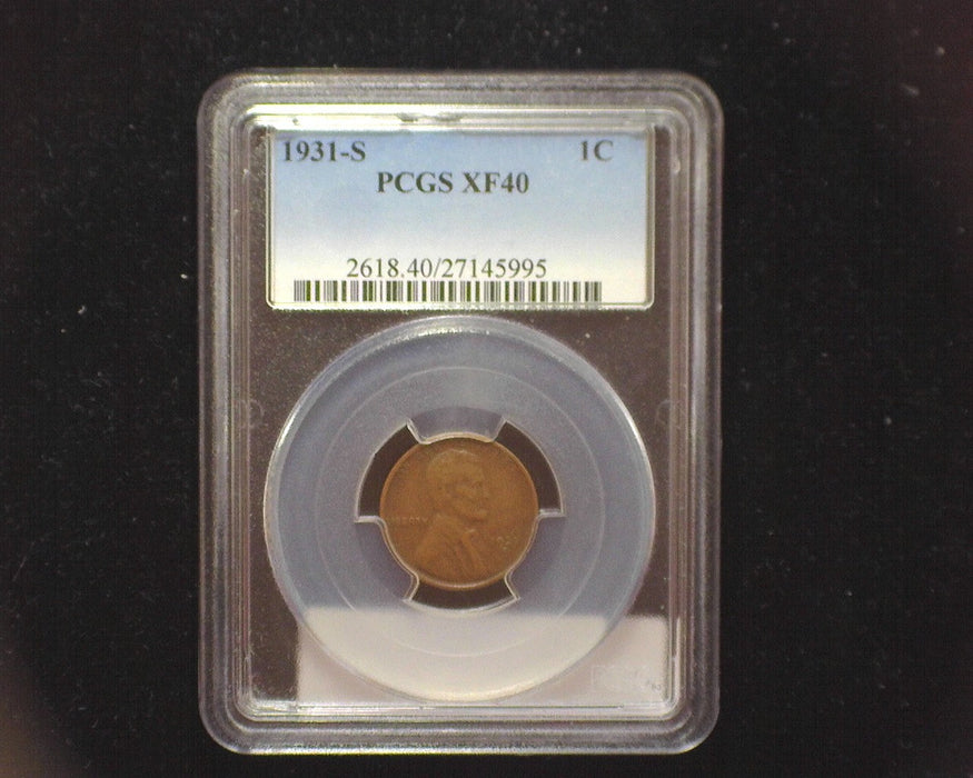 1931 S Lincoln Wheat Penny/Cent PCGS XF 40 - US Coin