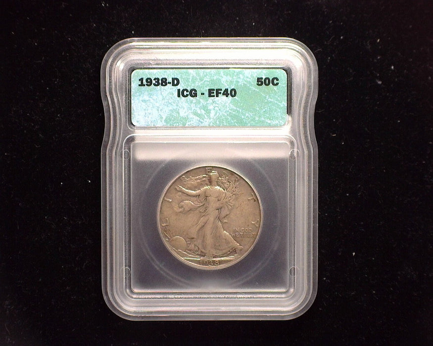 1938 D Liberty Walking Half Dollar ICG EF40 - US Coin