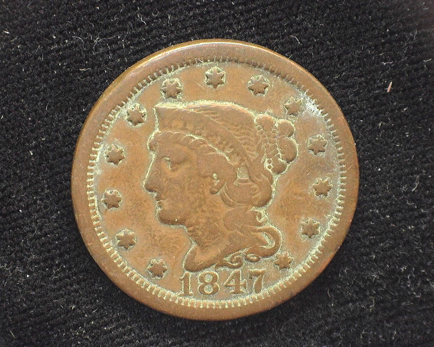 1847 Large Cent Classic Cent VG/F - US Coin