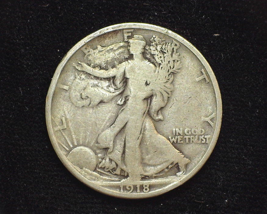 1918 S Liberty Walking Half Dollar VG - US Coin