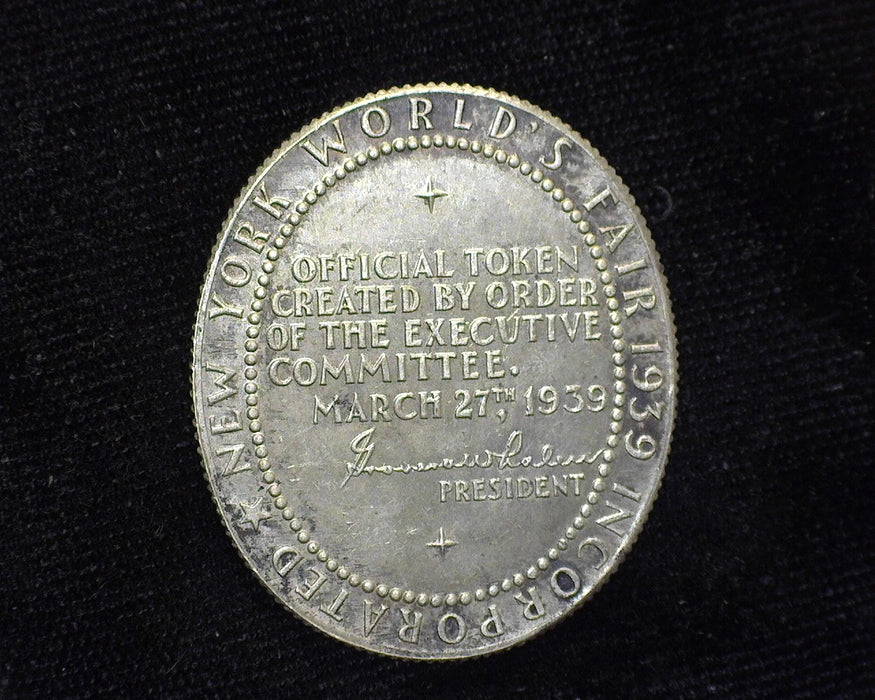 1939 Worlds Fair Token Silver so called Dollar AU