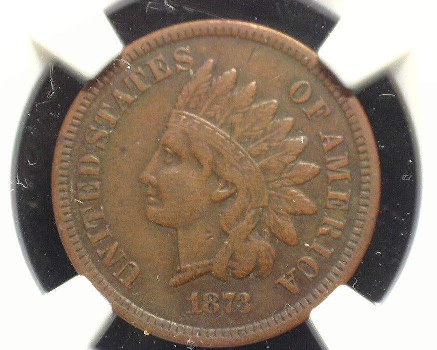 1873 Open 3 Indian Head Penny/Cent NGC XF 40 BN - US Coin